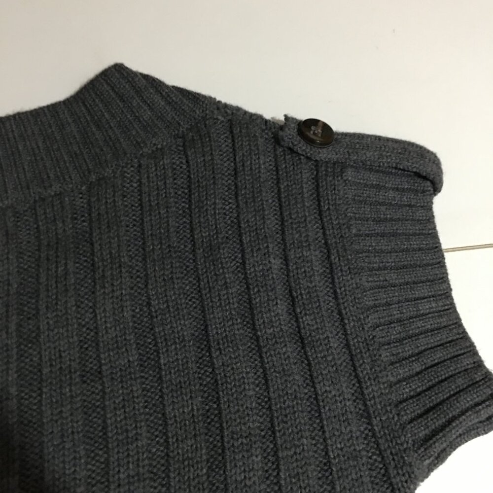 Banana Republic Cable Knit Sweater Gray Medium Merino Wool Business Casual - Picture 7 of 9